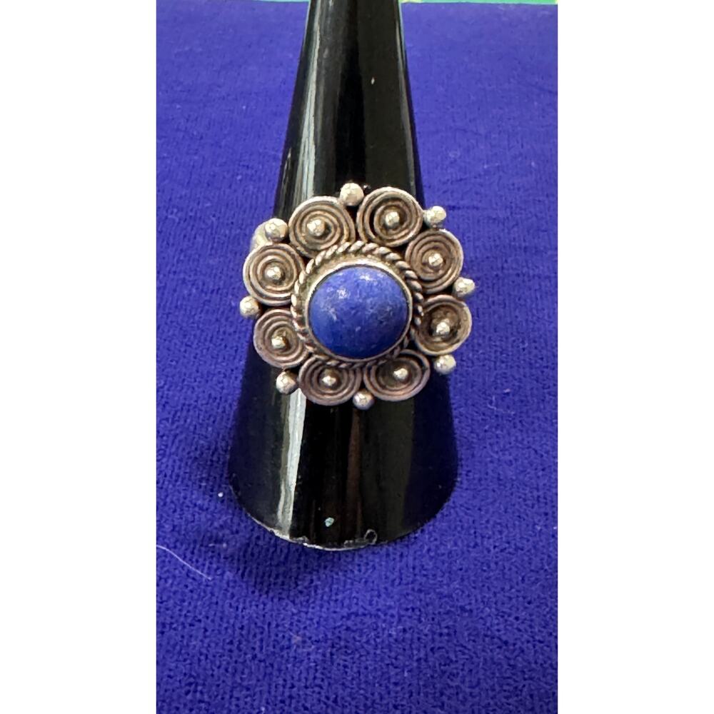 Stunning Handmade Sterling Silver Lapis ring size 7